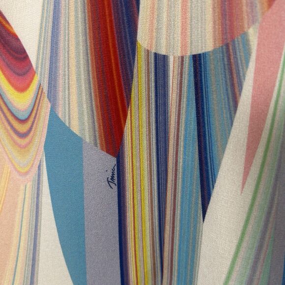 Trina Turk Amaris Rainbow Reflections Off Shoulder Shift Dress Womens Sz 2 NEW - Picture 14 of 16